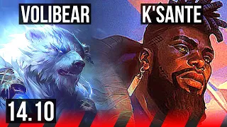 VOLIBEAR vs K'SANTE (TOP) | 11 solo kills, 67k DMG, Legendary, 24/5/4 | BR Master | 14.10