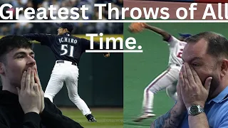 Top 10 Outfield throws in MLB History! British Father and Son React!