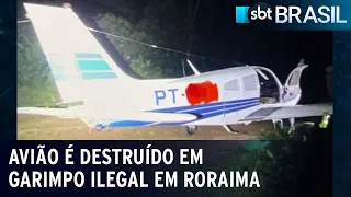 Avião é destruído em garimpo ilegal em Roraima | SBT Brasil (08/04/23)