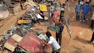 Bicycles shredder, Bicycles crusher, Metal Crushing, #ScrapMetalShredder, #BicyclesshreddingMachine