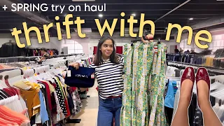 thrift with me for SPRING 2024 trends! + huge TRY ON haul