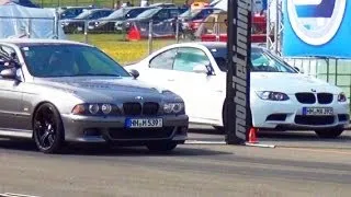 BMW M5 E39 vs M3 E92 Drag Race Viertelmeile Beschleunigungsrennen Acceleration Sound