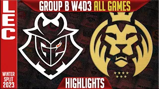 MAD vs G2 Highlights ALL GAMES | LEC Winter 2023 Group B W4D3 | MAD Lions vs G2 Esports