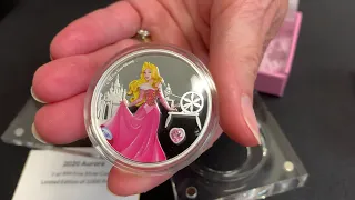 Disney Princess with Gemstone - Aurora - 1oz Silver Coin