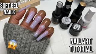 AURA SPACE NAIL Art Tutorial, Soft Gel Nails using NEW Rubber Base Gel from @BornPrettyBPS