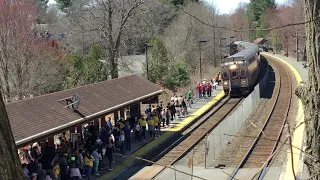 Railfanning in West Natick with extra marathon trains & crowding (April 15, 2024)