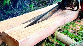 Lumber making SKILLS||The Process of FREEHAND chainsaw milling//STIHL070