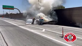 Plane Crash on the 91 EB in Corona