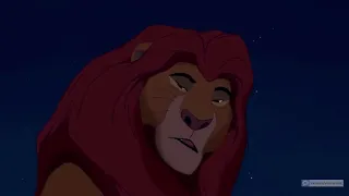 Король лев.  Муфаса спасает Симбу от гиен.  Я боялся потерять тебя
