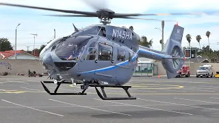 New 5 Blades rotor Airbus Helicopter H145 D3 arrival at HAI Heli Expo 2024 Fly In