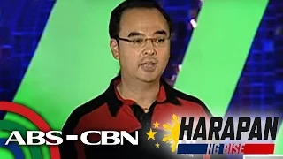 Instead of himself, Cayetano talks about Duterte
