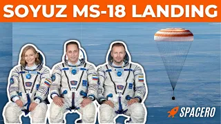 Livestream of Soyuz MS-18 spacecraft landing Прямая трансляция посадки космического корабля Союз