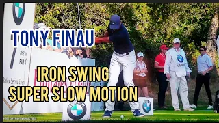 Tony Finau Iron Swing in Super Slow Motion,  face on