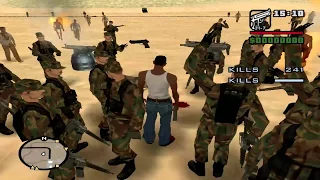 GTA San Andreas - Army soldiers vs Zombies in the desert (Las Venturas)