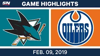 NHL Highlights | Sharks vs. Oilers - Feb 9, 2019