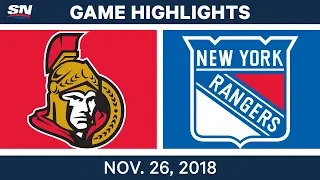 NHL Highlights | Senators vs. Rangers - Nov 26, 2018