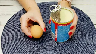 Bank of condensed milk and eggs. In just 15 minutes It turns out fantastic for tea