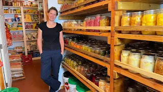 One YEAR’S Worth of Food | HUGE Pantry/Root Cellar Tour | 1000 Jars