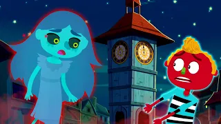 The Haunted Clock Tower |  Funny and Scary Songs For Kids By Teehee Town