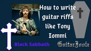 How to Write Guitar Riffs like Tony Iommi L1 with tab and jam track