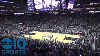 'Light the Beam' erupts in Sacramento moments before Kings take down Warriors in Game 2