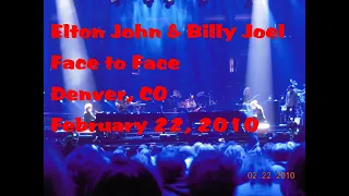 Elton John & Billy Joel - February 22, 2010, Pepsi Center, Denver, Colorado - Face 2 Face