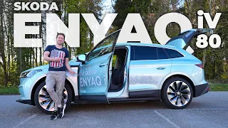 New Skoda Enyaq iV 80 2021  First Electric SUV made by SKODA Review