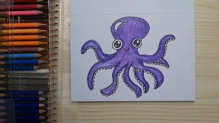 Easy Step by Step Drawing for Children - Octopus