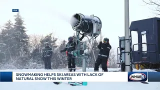 Snowmaking helps ski areas with lack of natural snow this winter