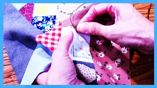 Zero Waste Patchwork Sewing Project┃Fabric Scraps DIY┃Leftover Fabric┃Old Cloths