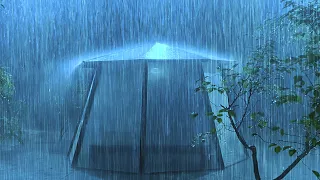 Sleep Instantly in Plastic Tent with Heavy Rainstorm & Relentless Thunder Sounds at Dark Night