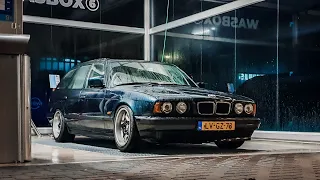 bmw e34 touring cinematic video -  (polishing my wheels & tinting my taillights)