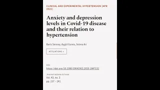 Anxiety and depression levels in Covid-19 disease and their relation to hypertension | RTCL.TV