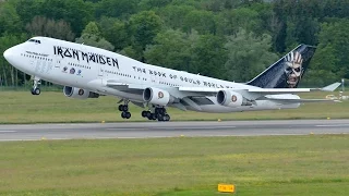 Iron Maiden's Jumbo Ed Force One (push back, taxiing and take off) at Zürich-Kloten