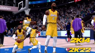 Lebron James insane REVERSE DUNK!!! | NBA2K22 Roster | NBA 2K14 - 2K22 MODDED | RUFIv4 Reshade