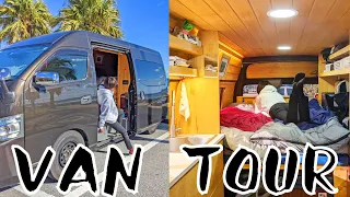 [Van Tour] Self built off grid mobile house specialized for Japanese surfer(English sub)