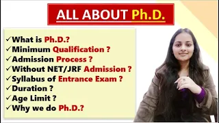 PhD minimum qualification| PhD admission process| without net PhD admission| PhD course details