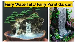 Fairy Waterfall/Fairy Succulent Garden/ Fairy Garden For Home Decor🪴🌱 #balconymakeover #minijardim