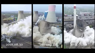Building Demolition.Foxmet.Power plant demolition.Wyburzenie chłodni kominowej Elektrowni Łagisza .