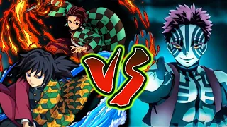 💥 Una revancha agridulce : AKAZA VS TANJIRO Y GIYU