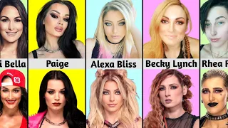 WWE Female Superstars With & Without Makeup 2023