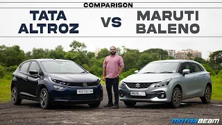 Tata Altroz vs Maruti Baleno Comparison Review - Best Premium Hatchback? | MotorBeam