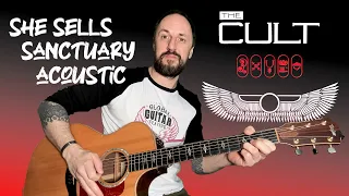 The Cult She Sells Sanctuary Acoustic Cover Tutorial