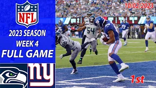 Seattle Seahawks vs New York Giants 10/02/23 FULL GAME 1st Week 4 | NFL Highlights Today