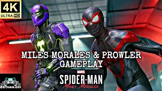 SPIDERMAN MILES MORALES AND PROWLER FIGHT TOGETHER GAMEPLAY