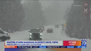 Winter storm brings warnings for motorists on California mountain roads
