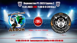 11.02.2023 ДЕВОН (Бавлы) -  СЕРЕБРЯНЫЕ ВОЛКИ (Елабуга) LIVE 12:30  2014гр U-9