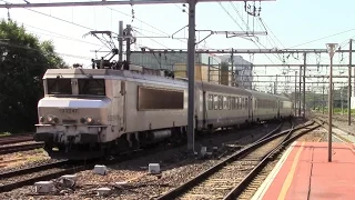 SNCF Passenger and freight trains in Lyon, France - July 2016