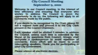 St Cloud City  Council Meeting 9-9- 2021