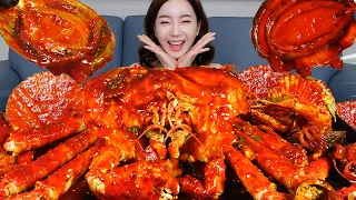 [Mukbang ASMR] Spicy🔥 Mala King Crab 🦀 Steamed Seafood Recipe & IndianSnack Puri Eatingshow Ssoyoung